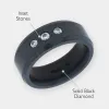 ARES - 8mm - Size 9 - Polished White Triple Stone Inset - SHIPS WITHIN 2 BUSINESS DAYS sold by Elysium Black Diamond