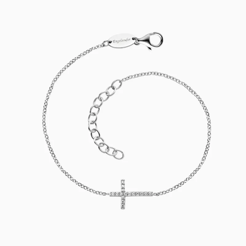 Armband 925er Silber Kreuz mit Zirkonia sold by Engelsrufer