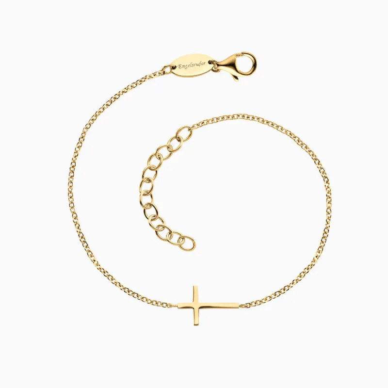 Armband 925er Silber Kreuz Gold sold by Engelsrufer