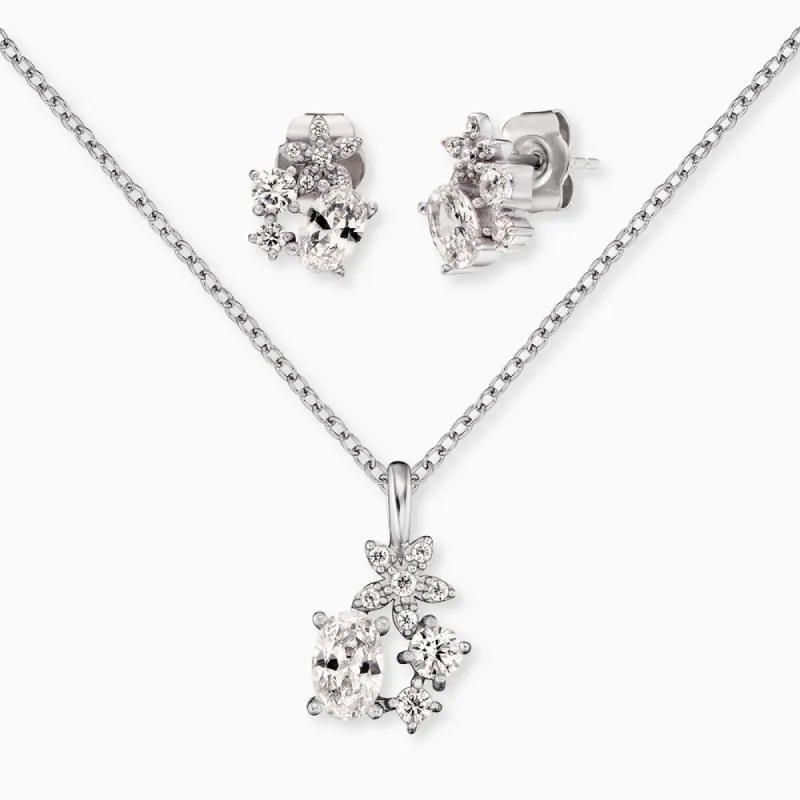 Set 1 Blume Silber mit Zirkonia sold by Engelsrufer