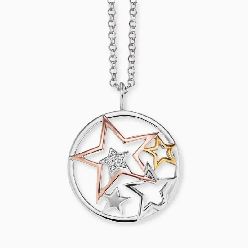 Engelsrufer Halskette mit Sternen Anhänger in Silber, Gold und Roségold sold by Engelsrufer
