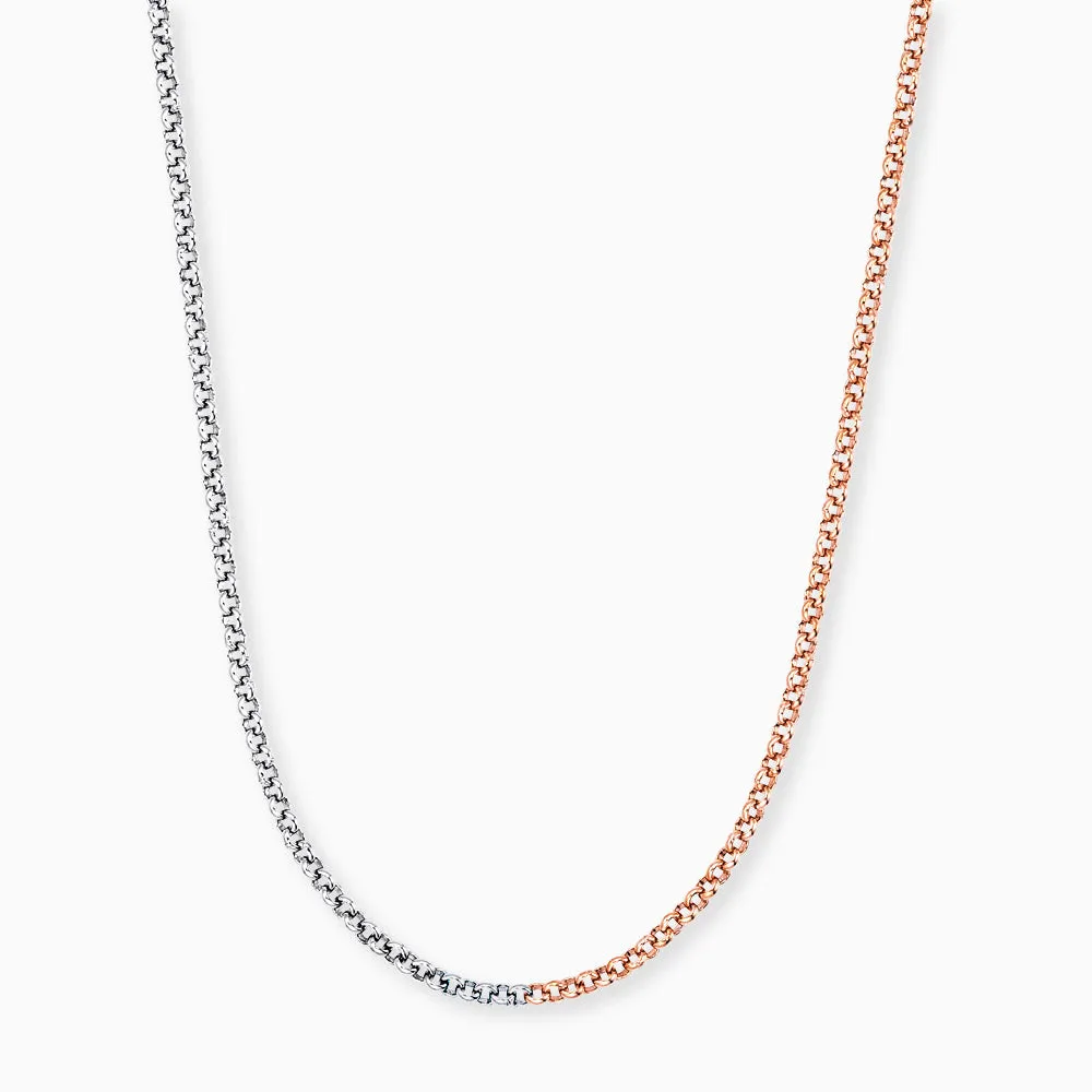 Erbskette Bicolor Silber / Roségold 60cm sold by Engelsrufer