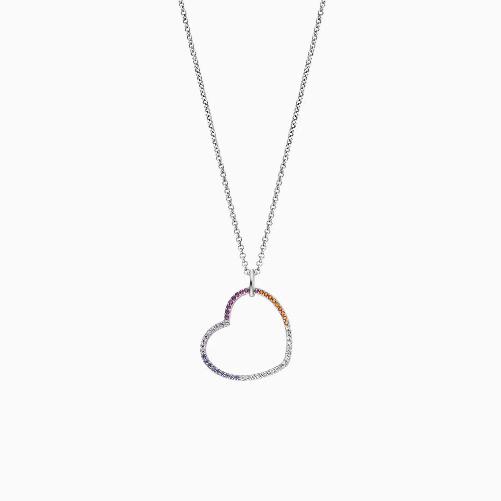 Halskette 925er Silber Herz mit Zirkonia Multicolor sold by Engelsrufer
