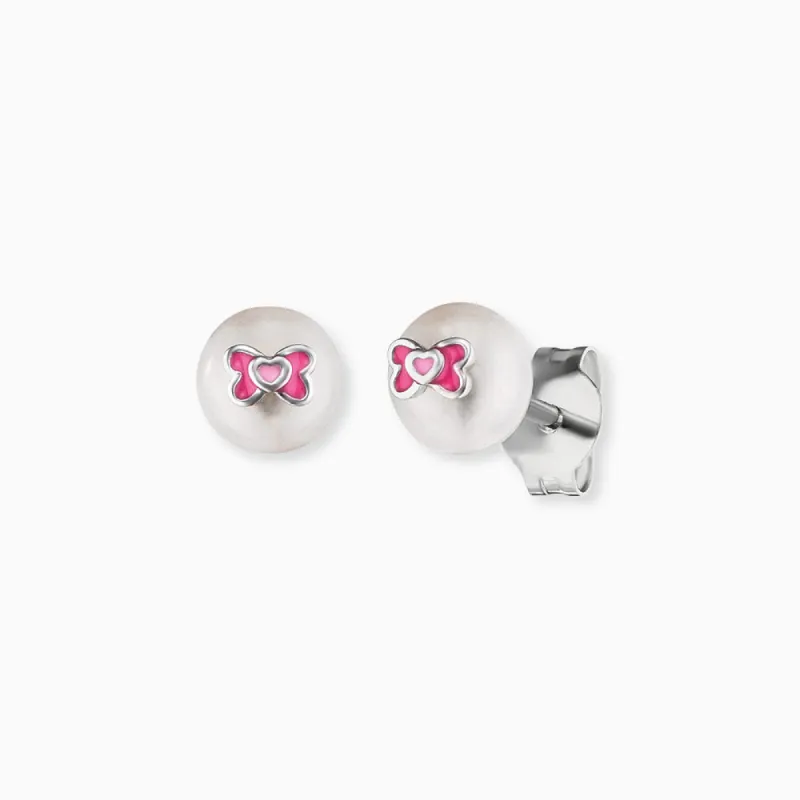Kinder Ohrringe 925er Silber Schleifen mit Emaille sold by Engelsrufer