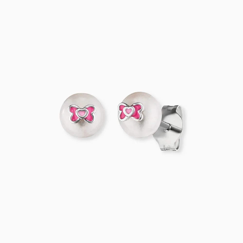 Kinder Ohrringe 925er Silber Schleifen mit Emaille sold by Engelsrufer