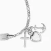 Engelsrufer Mädchen Kinderarmband Silber mit Kreuz, Herz und Anker Anhängern sold by Engelsrufer