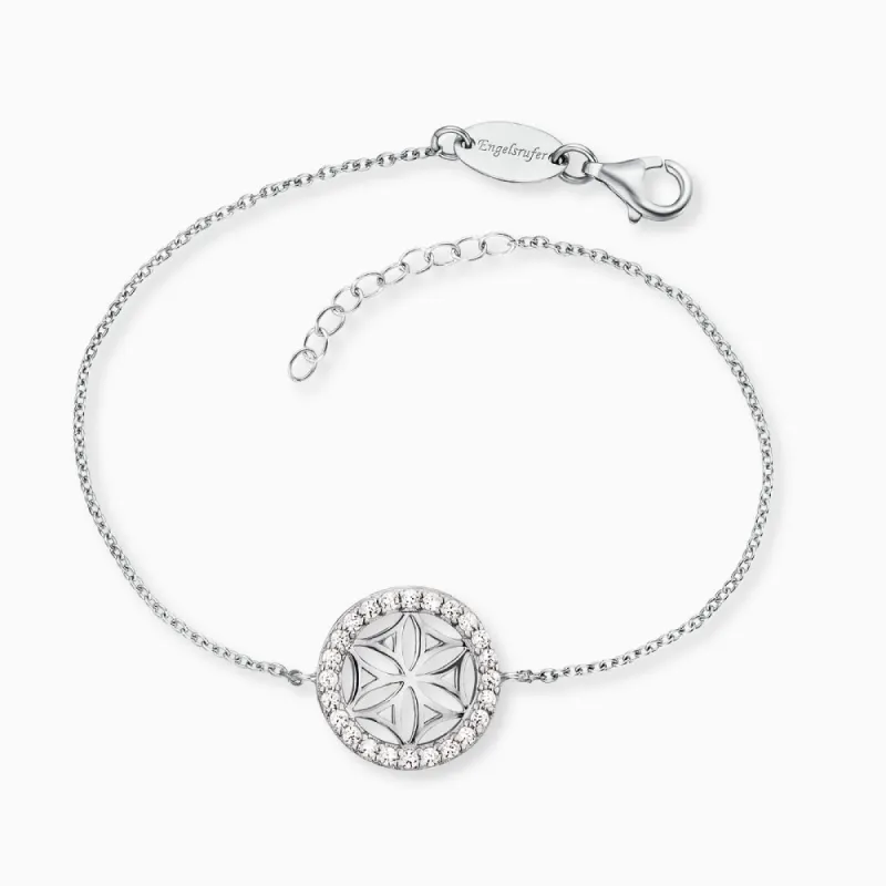 Armband 925er Silber Lebensblume mit Zirkonia sold by Engelsrufer