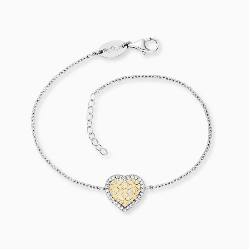 Armband 925er Silber Herz Lebensblume Bicolor sold by Engelsrufer