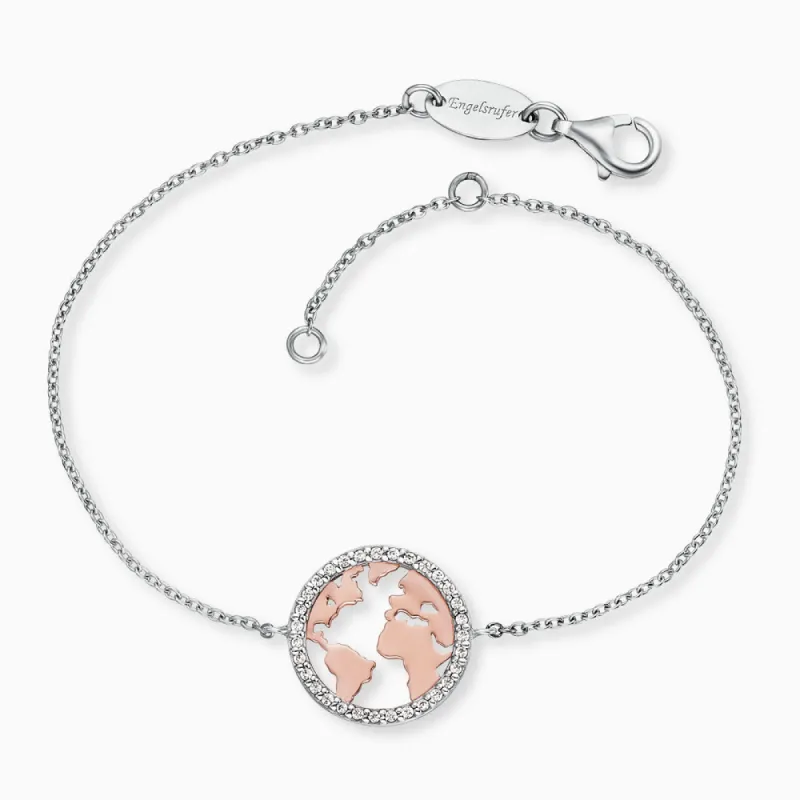Armband 925er Silber Welt Bicolor mit Zirkonia sold by Engelsrufer