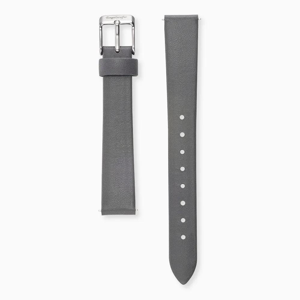 Armband Nubuk Leder Dunkelgrau für Uhren mit Edelstahl Verschluss 14 mm sold by Engelsrufer