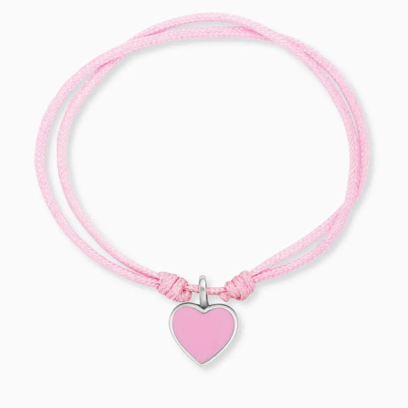 Kinder Armband Nylon Herz mit Emaille sold by Engelsrufer