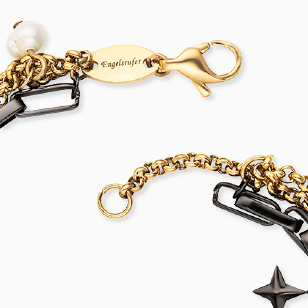 Duo 2 in 1: Armband Edelstahl BOHO Windrose Bicolor mit Süßwasserperlen sold by Engelsrufer product image thumbnail 4