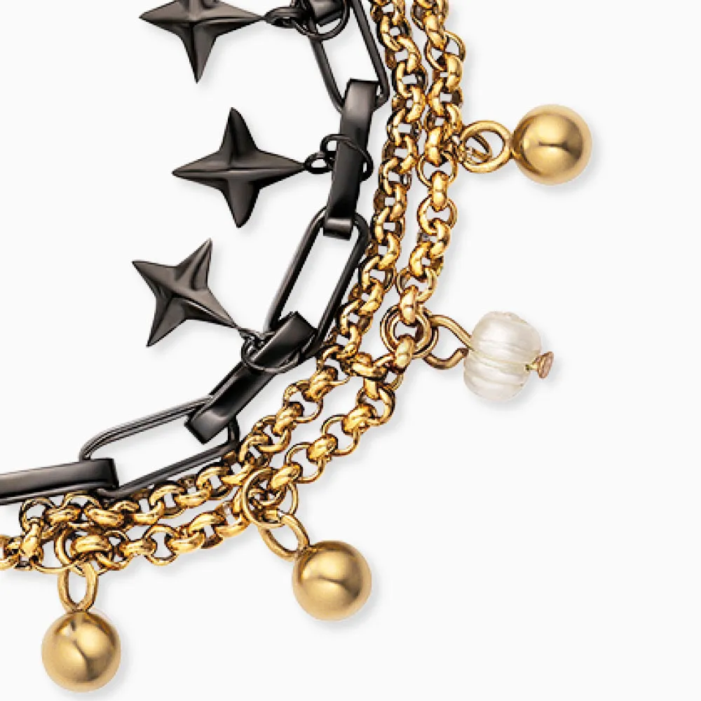 Duo 2 in 1: Armband Edelstahl BOHO Windrose Bicolor mit Süßwasserperlen sold by Engelsrufer product image thumbnail 3