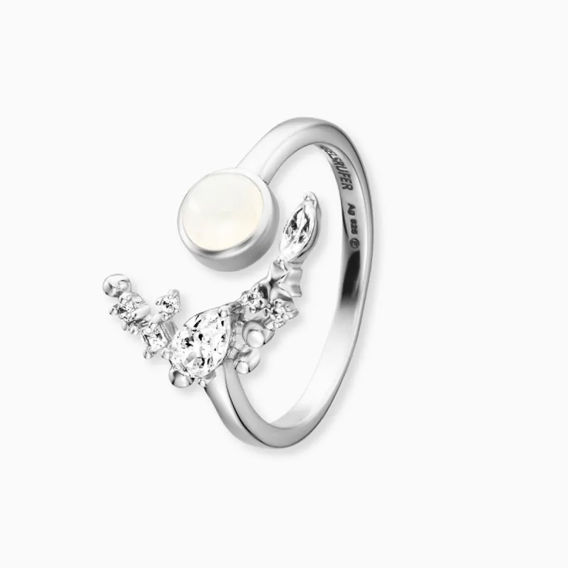 Ring 925er Silber Mondstein mit Zirkonia sold by Engelsrufer