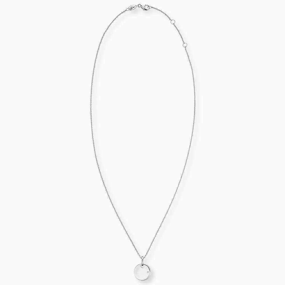 Kinder Halskette 925er Silber runder Anhänger mit Zirkonia – gravierbar sold by Engelsrufer product image thumbnail 2