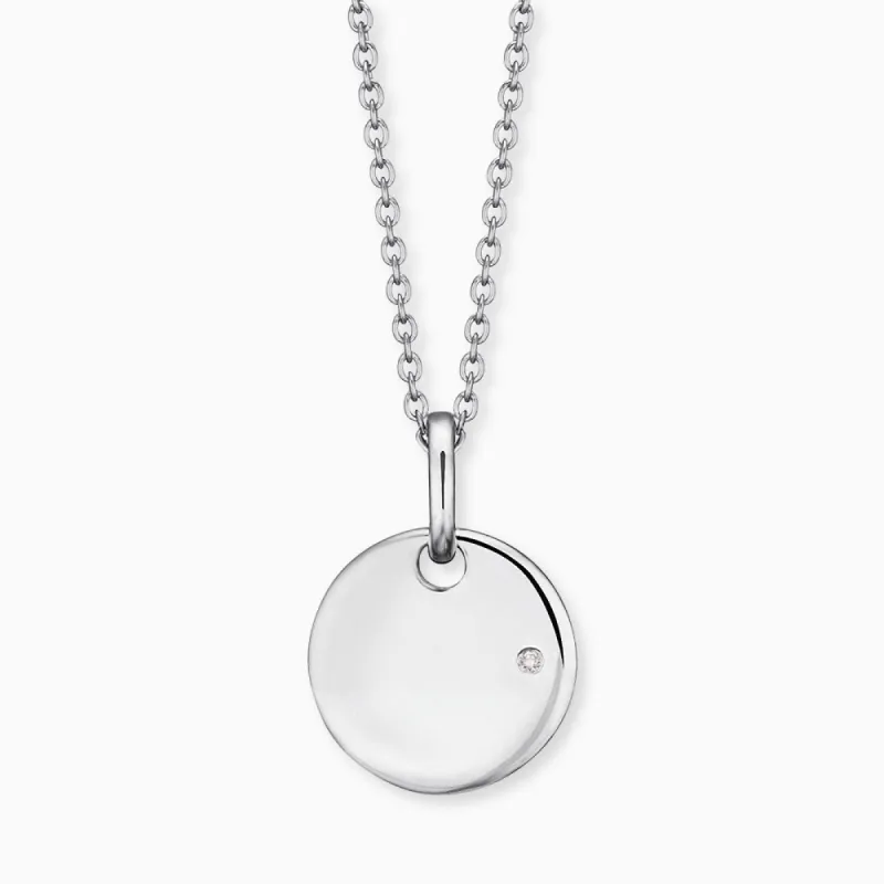 Kinder Halskette 925er Silber Medaillon mit Zirkonia Gravierbar sold by Engelsrufer