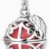 Anhänger 925er Silber Engelsrufer Flügel mit Klangkugel Perlmutt Rot sold by Engelsrufer