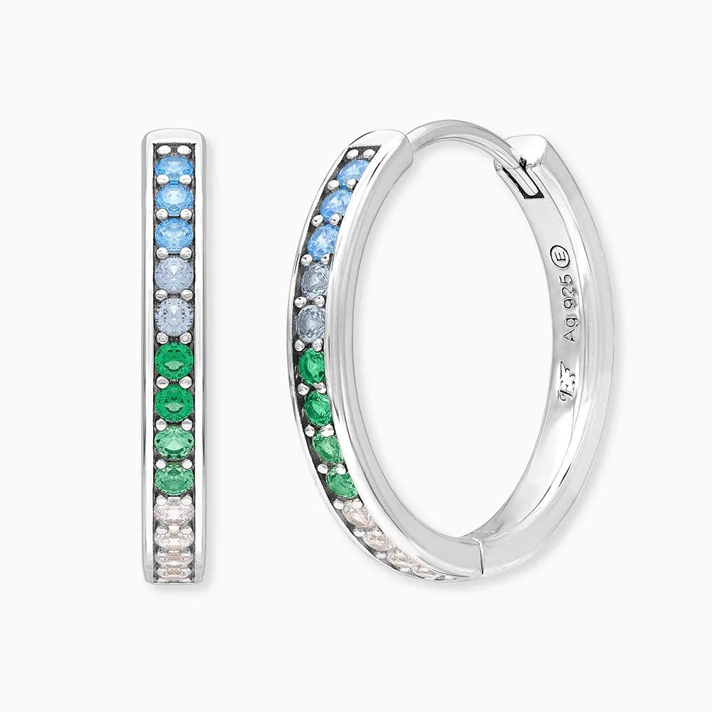 Creole 925er Silber Regenbogen mit Zirkonia Multicolor sold by Engelsrufer