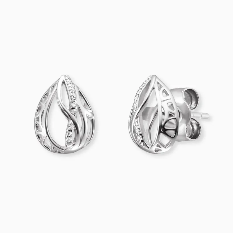 Ohrstecker 925er Silber Himmelsträne Lebensblume mit Zirkonia sold by Engelsrufer