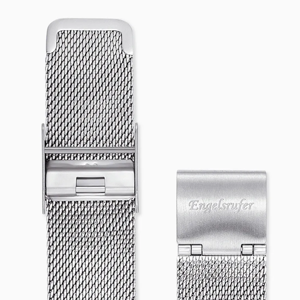 Set Uhr Edelstahl Paradise mit Zirkonia Nubuk Lederband Koralle & Edelstahl Mesh-Band sold by Engelsrufer product image thumbnail 4