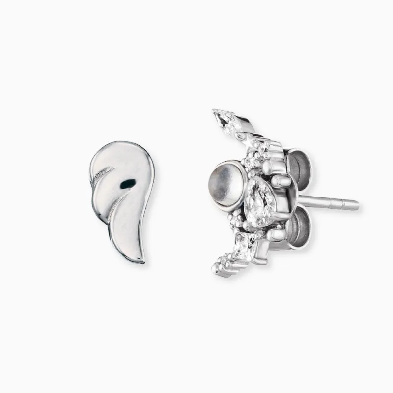 Ohrstecker 925er Silber Pure Moon Flügel mit Mondstein sold by Engelsrufer