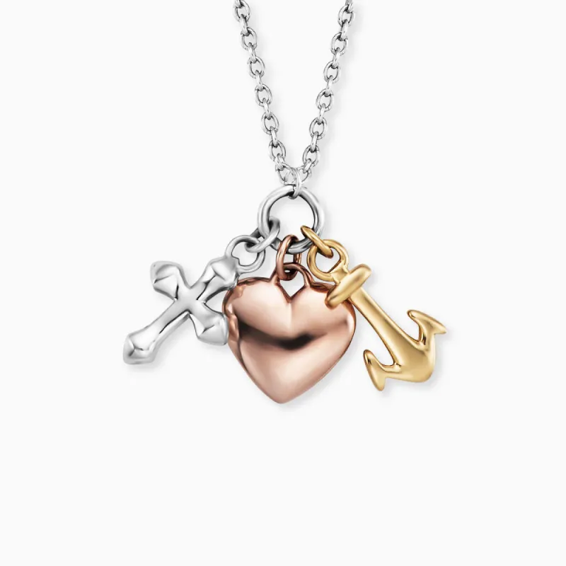 Halskette 925er Silber Glaube Liebe Hoffnung Tricolor sold by Engelsrufer