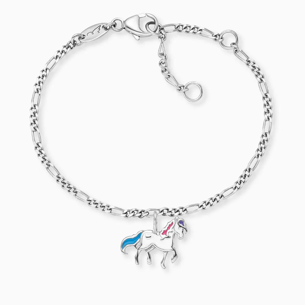 Kinder Armband 925er Silber Pferd mit Emaille sold by Engelsrufer