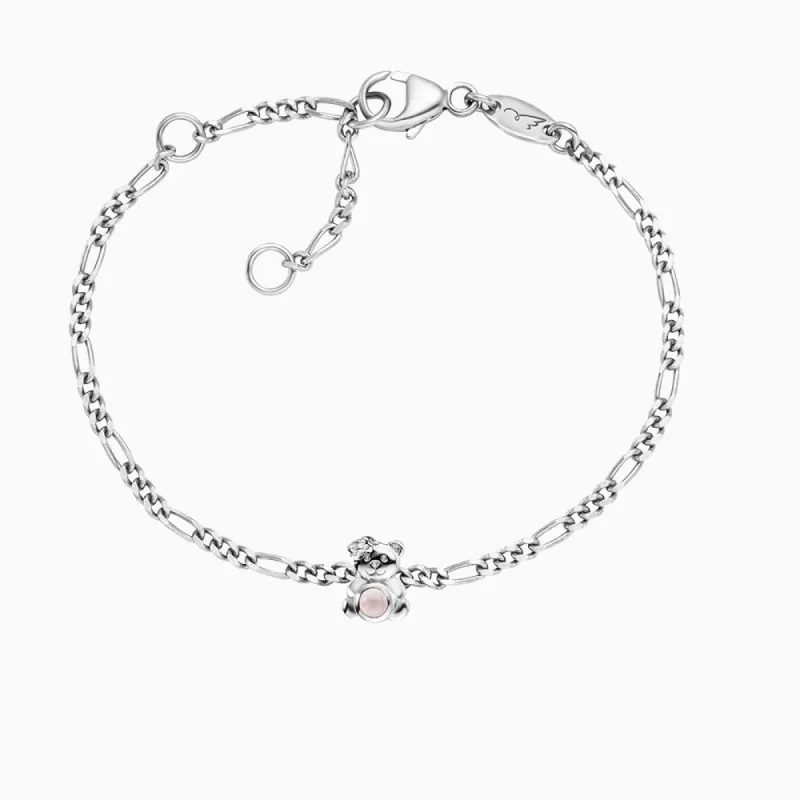 Kinder Armband 925er Silber Teddy mit Rosenquarz sold by Engelsrufer