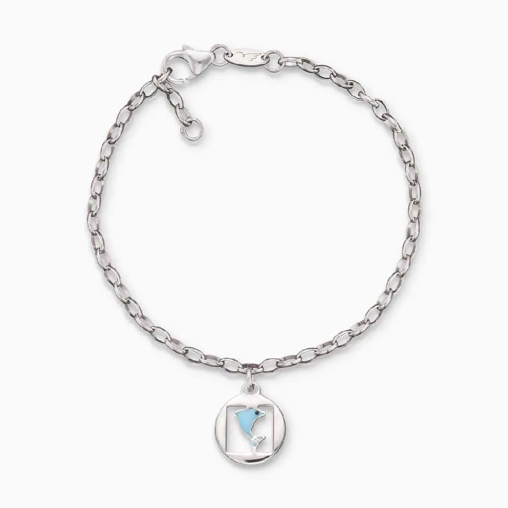 Kinder Armband 925er Silber Delfin mit Emaille sold by Engelsrufer