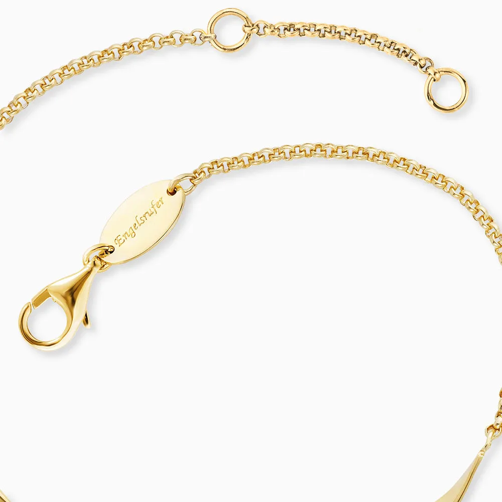 Engelsrufer Damen Armband Twist mit kleinem Flügel und Zirkoniastein gold sold by Engelsrufer product image thumbnail 4