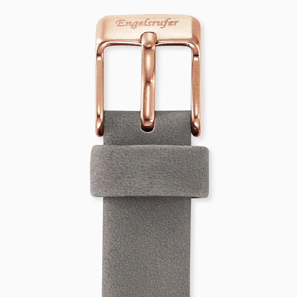 Lederarmband Grau für Uhren mit Edelstahl Verschluss Roségold 14 mm sold by Engelsrufer product image thumbnail 3