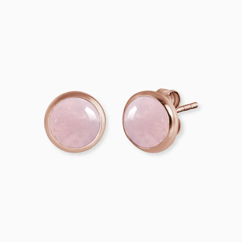 Engelsrufer Ohrringe Stecker rosegold mit Rosenquarz sold by Engelsrufer