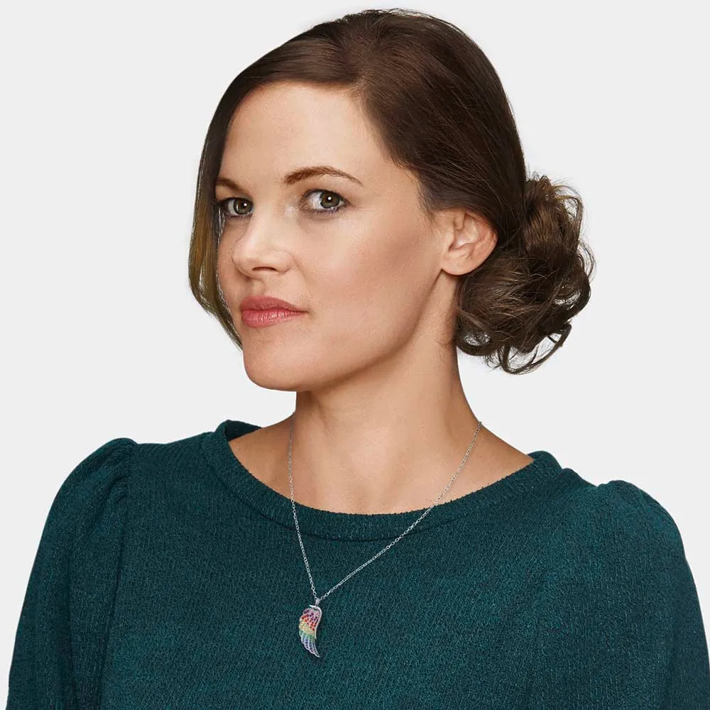 Halskette 925er Silber Flügel mit Zirkonia Multicolor sold by Engelsrufer product image thumbnail 5