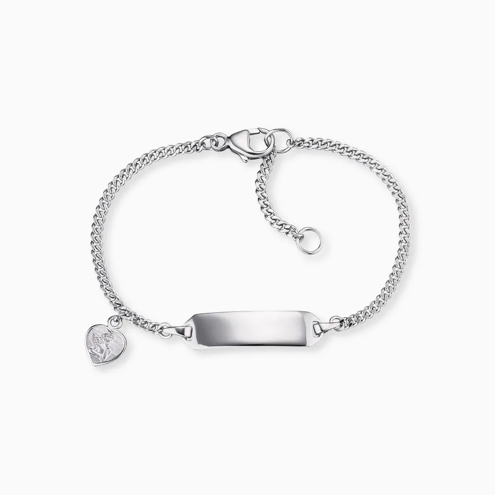 Engelsrufer Kinder-Armband Mädchen Silber mit Herz- und Schutzengel Symbol individuell gravierbar sold by Engelsrufer