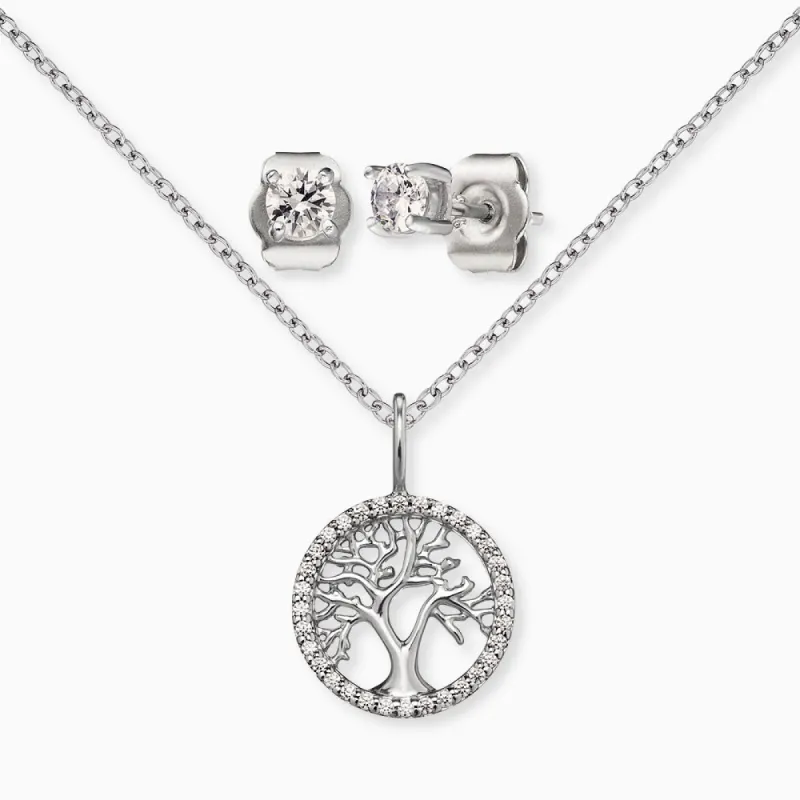 Set 2 Lebensbaum Silber mit Zirkonia sold by Engelsrufer