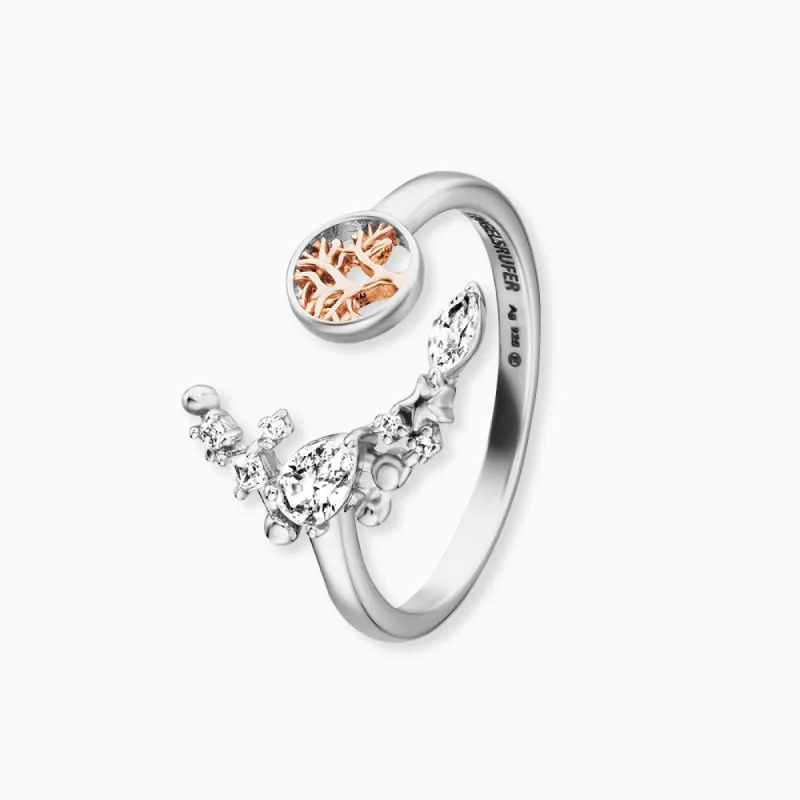 Ring 925er Silber Lebensbaum Bicolor mit Zirkonia sold by Engelsrufer