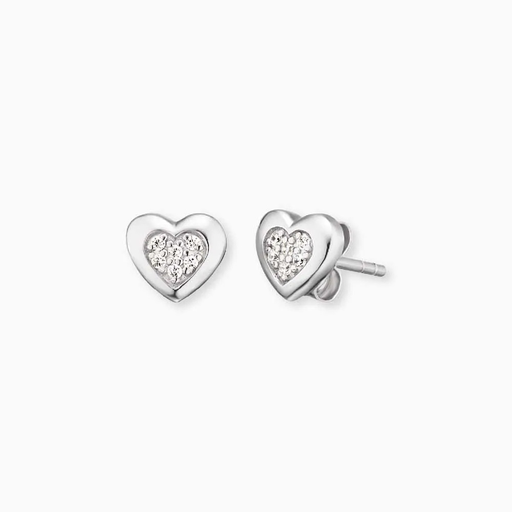 Kinder Ohrstecker 925er Silber Herz mit Zirkonia sold by Engelsrufer