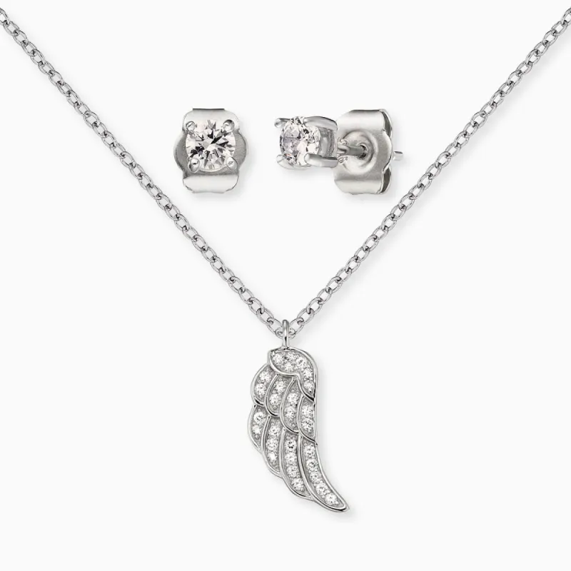 Set Flügel Silber mit Zirkonia sold by Engelsrufer