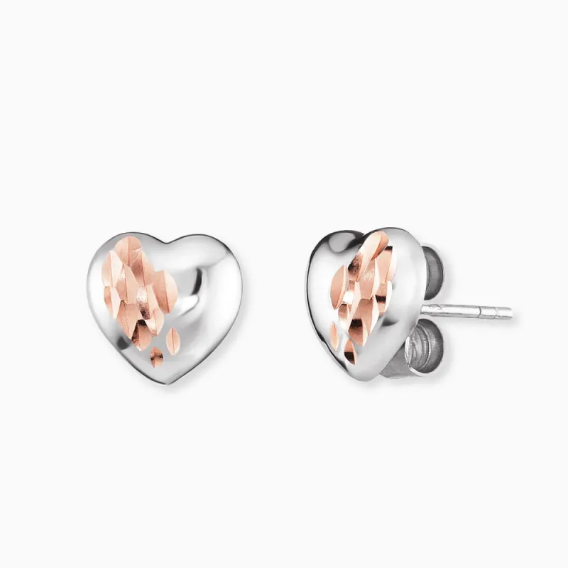 Ohrstecker 925er Silber Herz Roségold sold by Engelsrufer