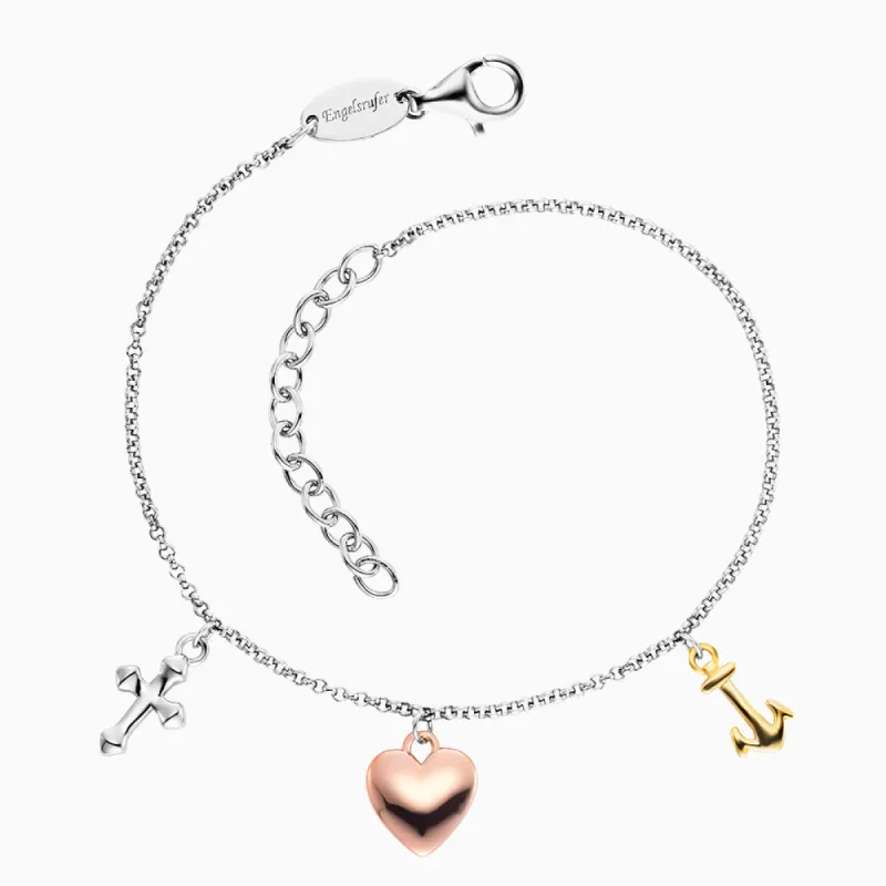 Armband 925er Silber Glaube Liebe Hoffnung Tricolor sold by Engelsrufer