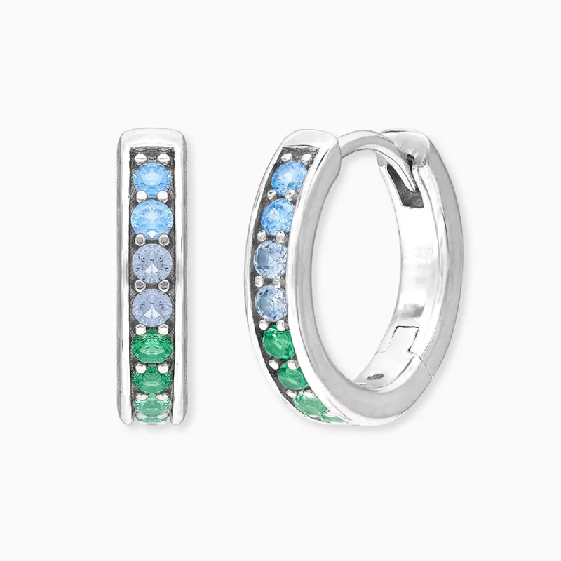 Creole 925er Silber Regenbogen mit Zirkonia Multicolor sold by Engelsrufer