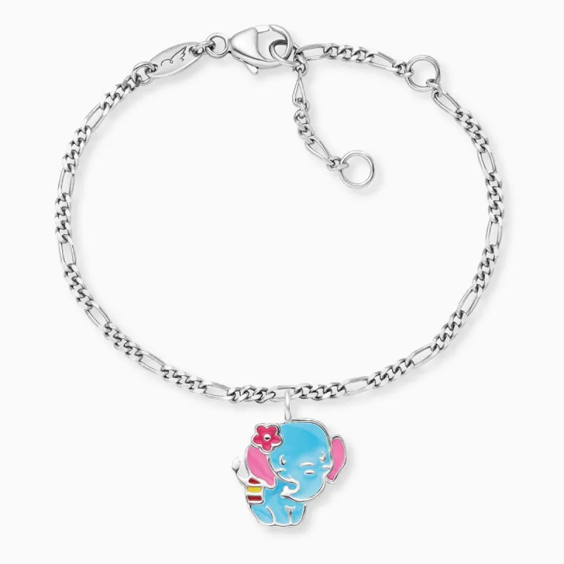 Kinder Armband 925er Silber Elefant mit Emaille sold by Engelsrufer