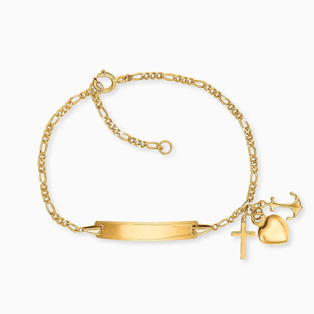 Kinder Armband 375er Gold ID Glaube, Liebe & Hoffnung sold by Engelsrufer