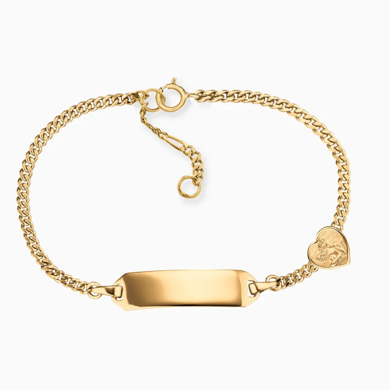 Kinder Armband 375er Gold ID Schutzengel Herz sold by Engelsrufer