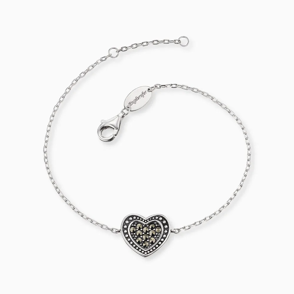 Set Uhr Edelstahl Blume & Armband 925er Silber Herz mit Markasit sold by Engelsrufer product image thumbnail 3