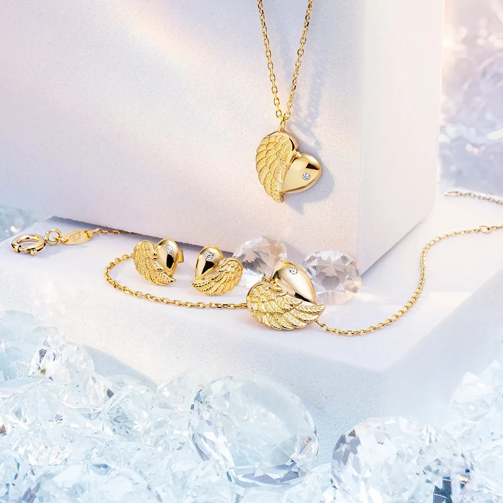 Halskette 375er Gold Herzflügel mit Diamant sold by Engelsrufer product image thumbnail 4
