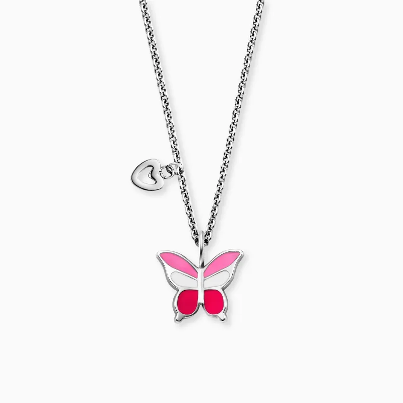 Kinder Halskette Edelstahl Schmetterling mit Emaille sold by Engelsrufer