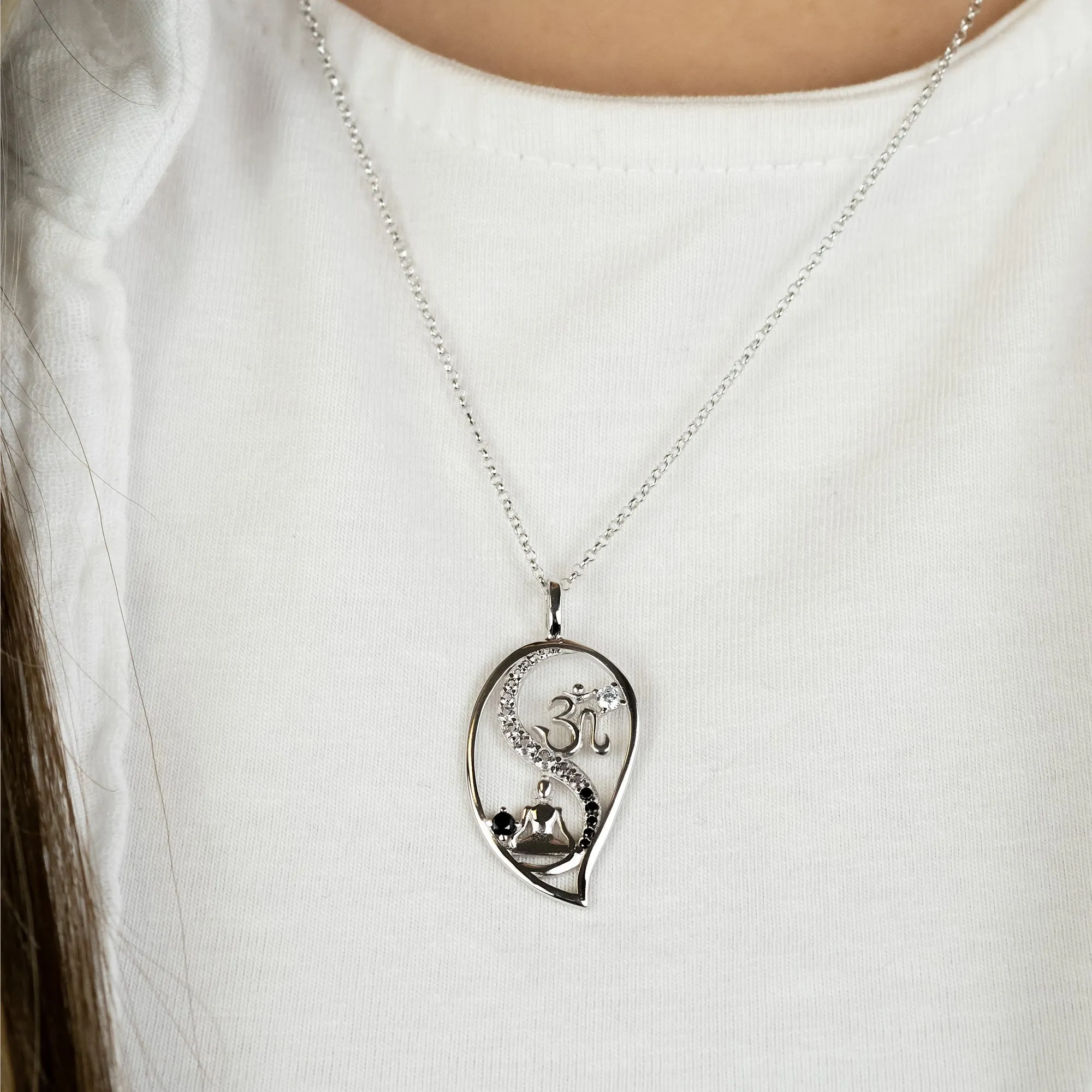 Halskette 925er Silber Yin Yang Tropfen mit Zirkonia sold by Engelsrufer product image thumbnail 2