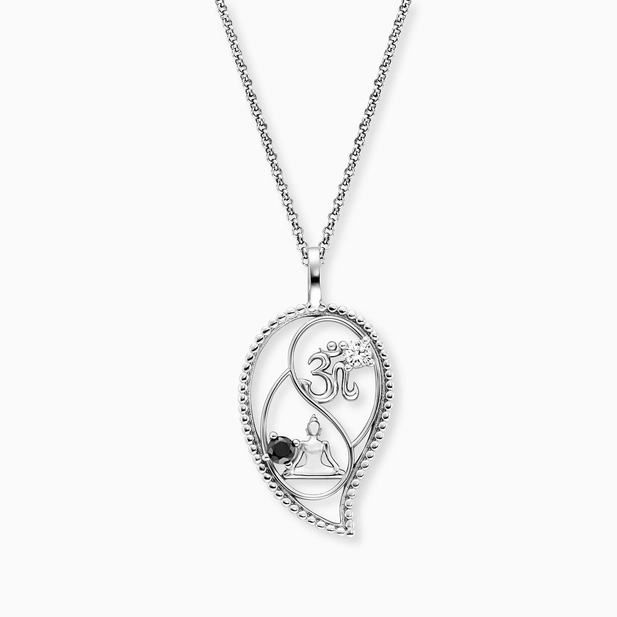 Halskette 925er Silber Yin Yang Tropfen mit Zirkonia sold by Engelsrufer