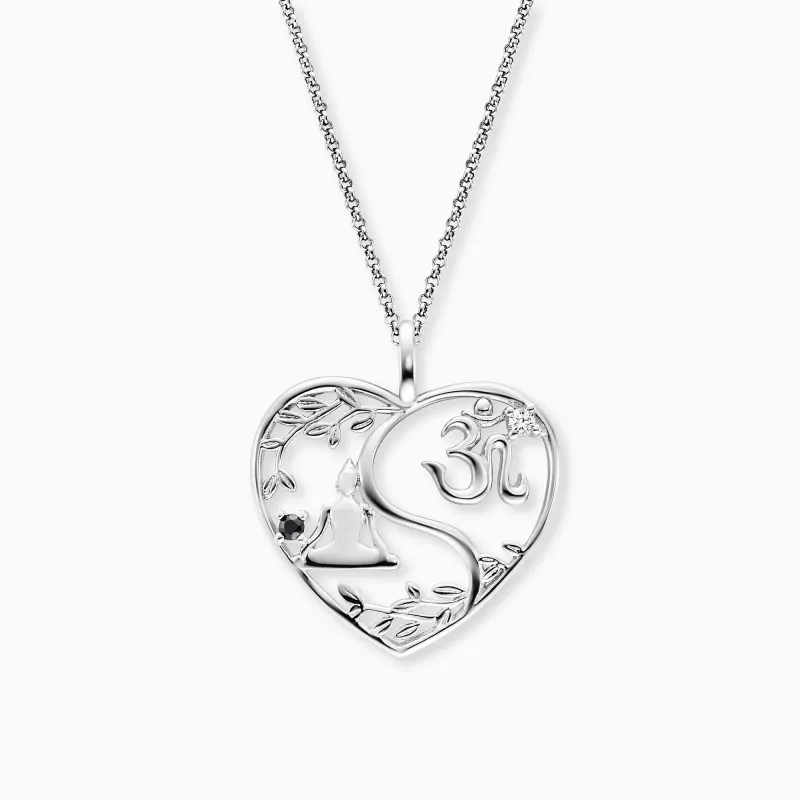 Halskette 925er Silber Yin Yang Herz mit Zirkonia sold by Engelsrufer